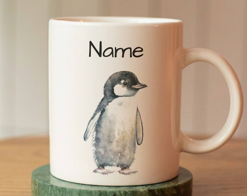 Custom Penguin Mug with Name - Kids' Personalized Cup Gift