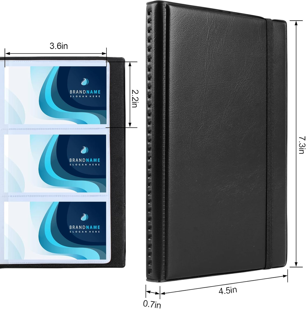 2pc180 Business Card Holder Organizer PU Leather Book Credit Cards Case Name Id