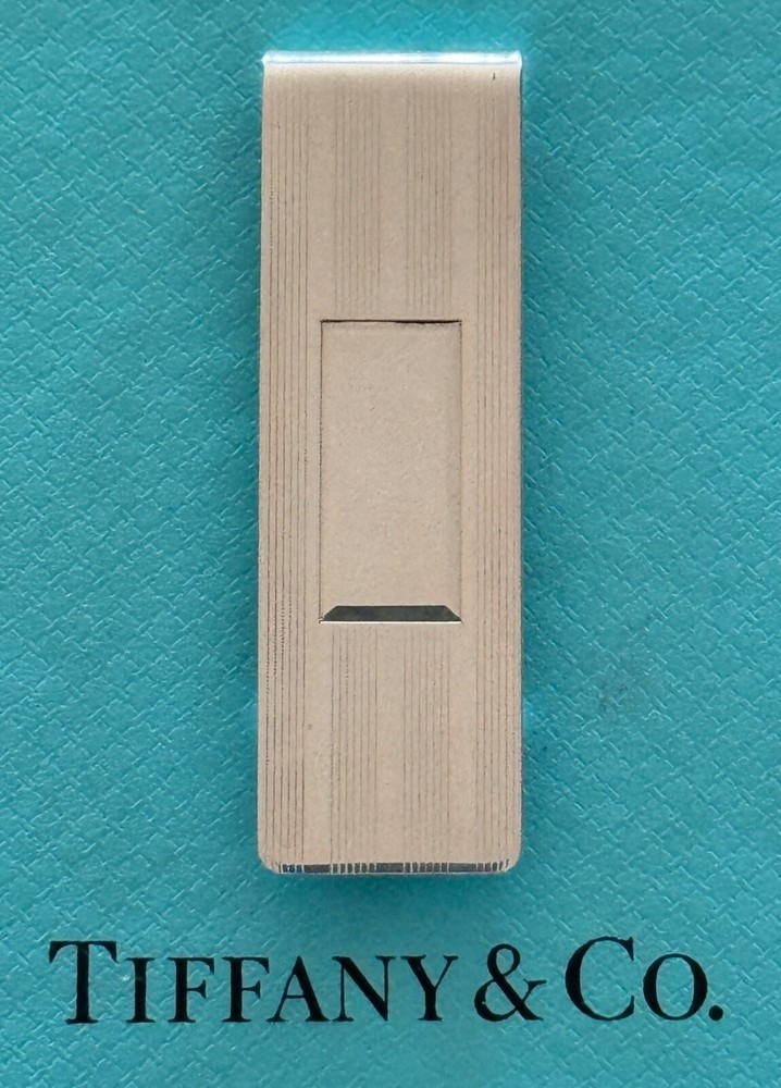 Vintage Tiffany & Co Sterling Silver 925 Engine Turned Money Clip