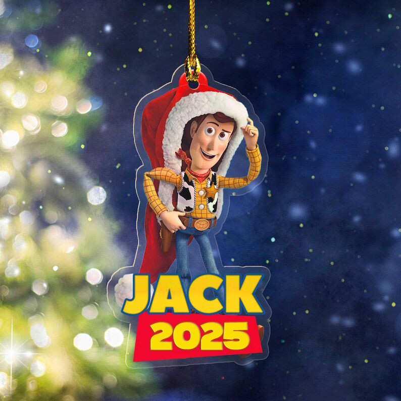Personalized Toy Story Woody Santa Hat Christmas Ornament-image