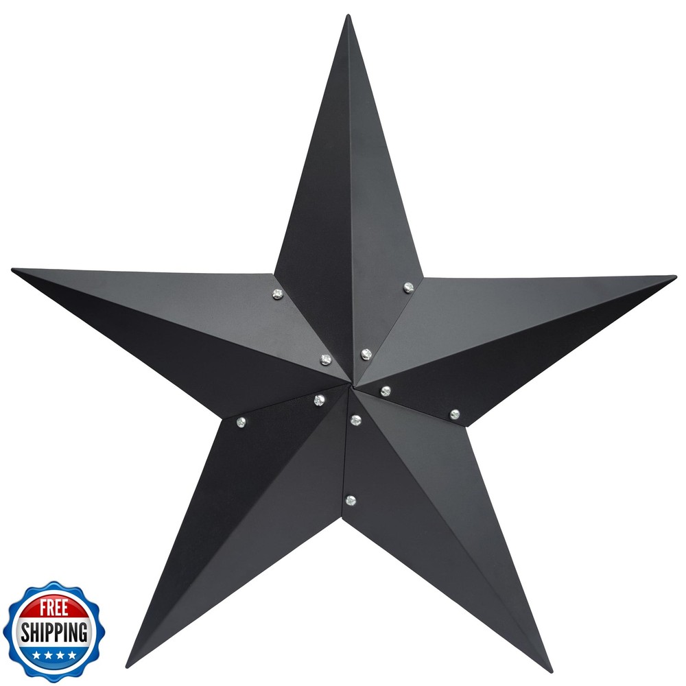VIVICOMFY 36-Inch Black Metal Barn Star for Outdoor Wall Decor