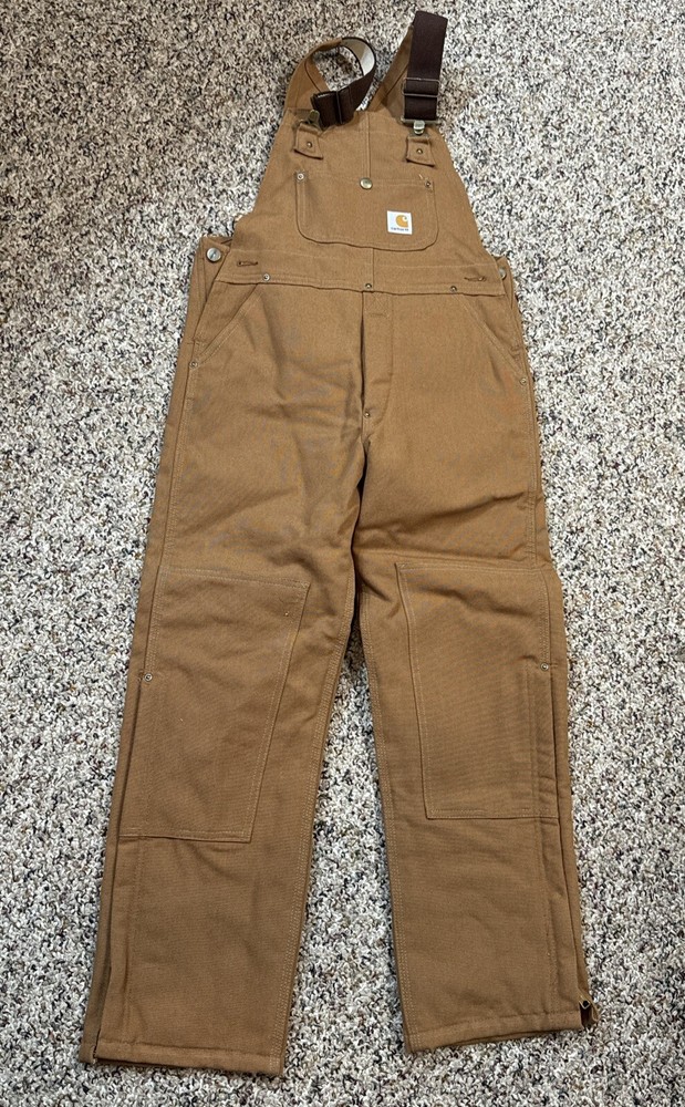 Carhartt Bibb Overall Boys Double Knee Insulated USA Made Youth Large 14-16 NWT
