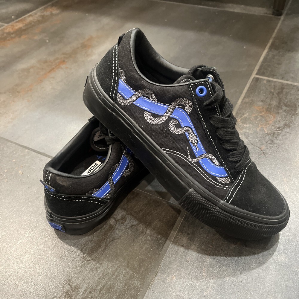 Size 5 - VANS Breana Geering x Skate Old Skool Black Blue Snake