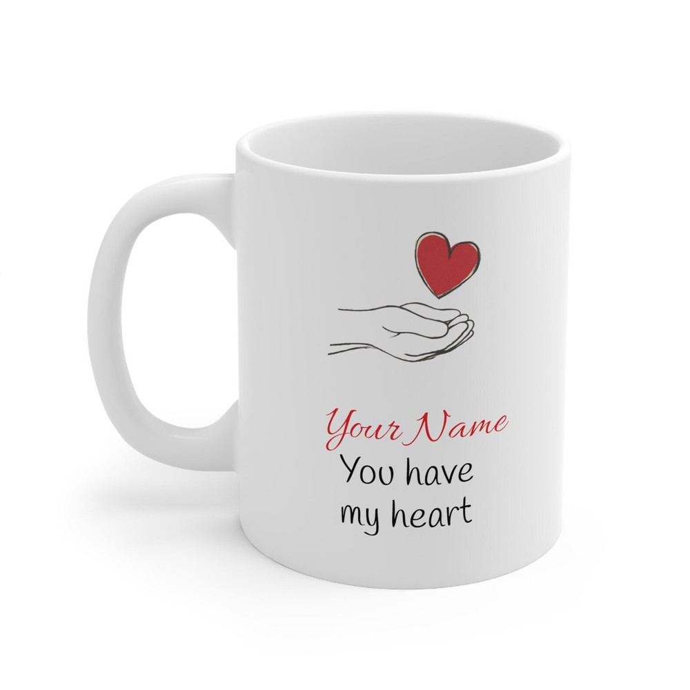 Custom Engraved Give You My Heart Coffee Mug for Couples  