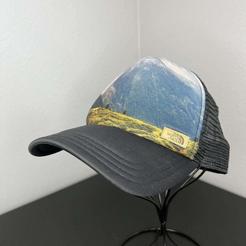 The North Face Trucker Snapback Hat Cap Hiking Mountains Outdoors Black