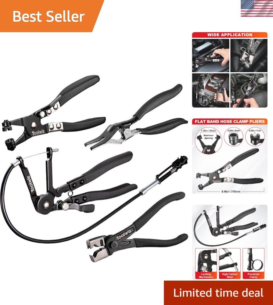 4 Pcs Hose Clamp Pliers, Hose Clamp Tool Includes 27