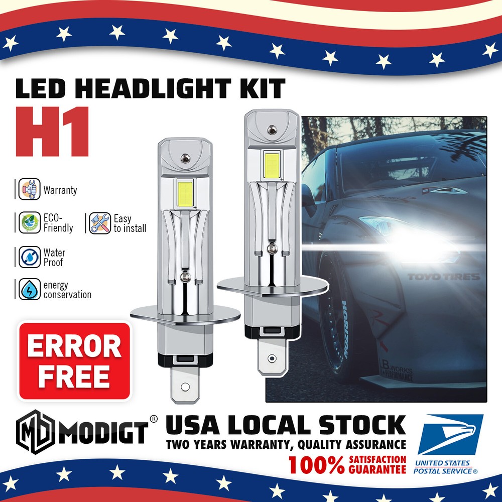 Modigt H1 LED Headlight Kit High Beam 360° Super Bright 6000K White Bulbs