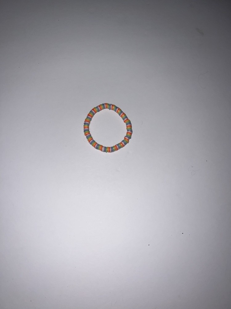 Colorful Clay Bead Rainbow Bracelet Cute Stylish Handmade Accessory