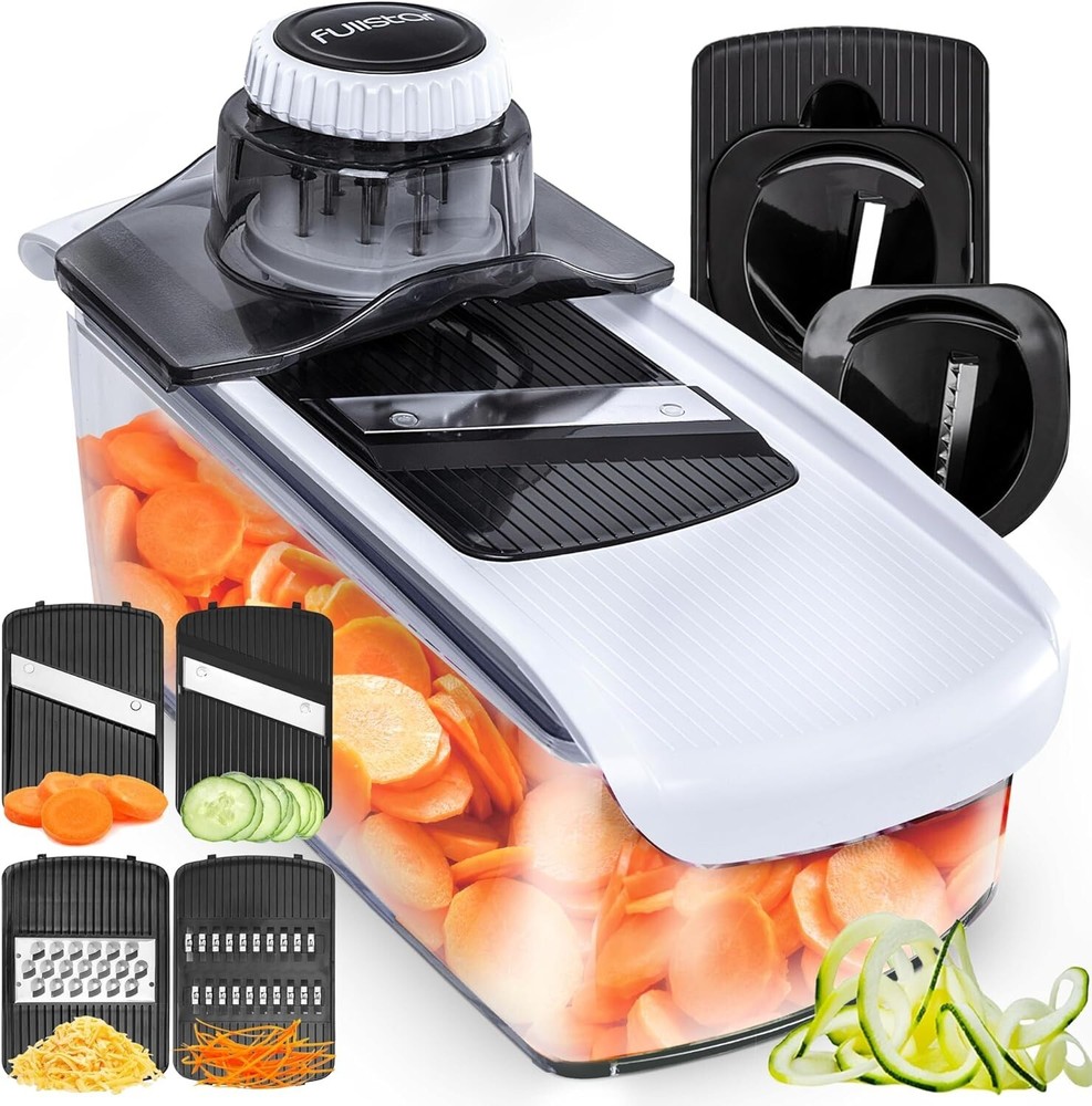 Fullstar 6-in-1 Mandoline Slicer for Veggies Cheese & More White