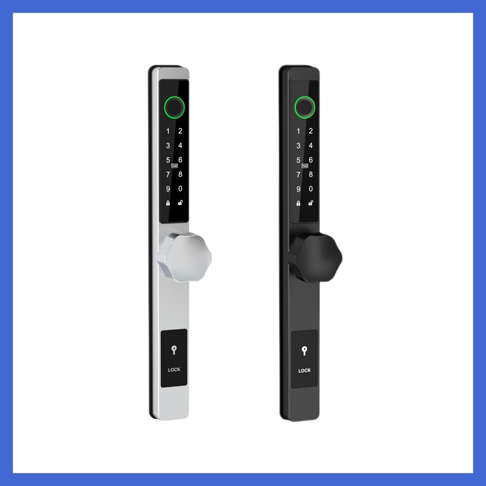 Biometric Fingerprint RFID Card Keypad Smart Lock for Narrow Push Pull Doors-image