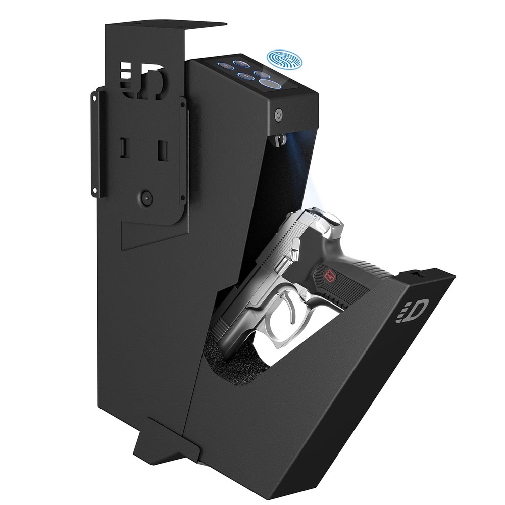 Biometric Handgun Gun Safe for Nightstand, Desk, Bed Side - Pistol Safe, Hand...-image