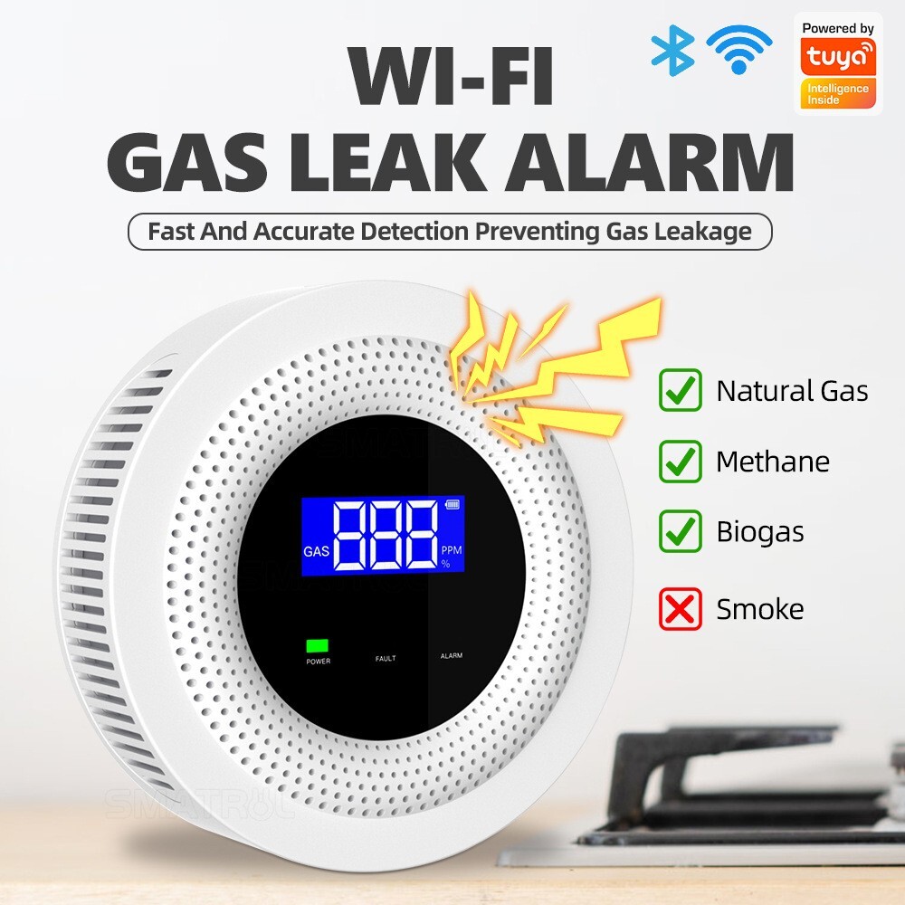 Smart Gas Leak Detector Alarm for Home APP Wifi Natural Gas Detector LCD Screen