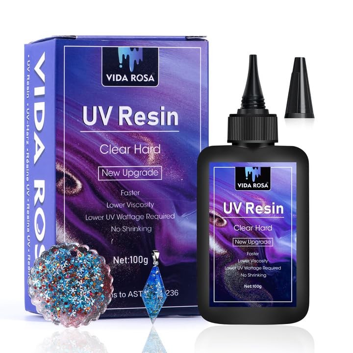 VIDA ROSA UV Resin 100g Crystal Clear Hard Fast Curing Epoxy for Crafts