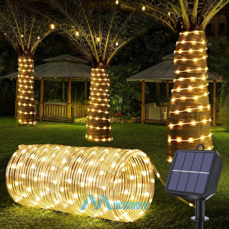 39ft 100LED Solar Rope Lights Outdoor Tube String Fairy Strip Garden Waterproof