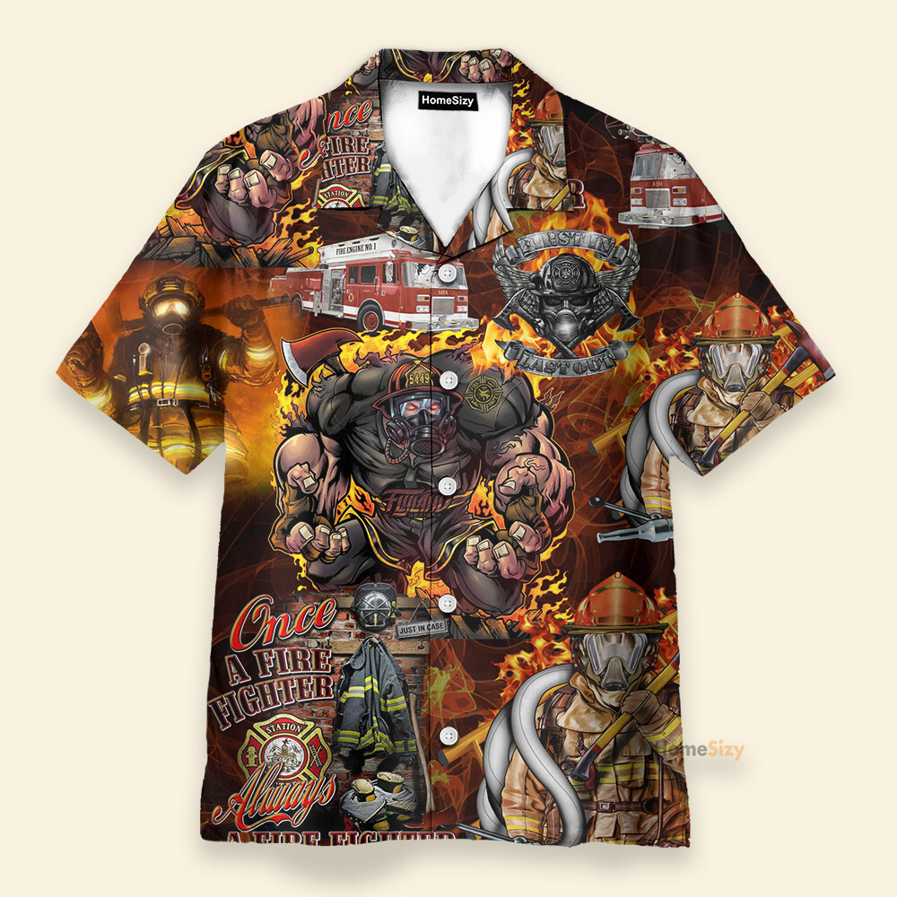 Firefighter Mens Buttons Up Shirts   Hawaiian Shir