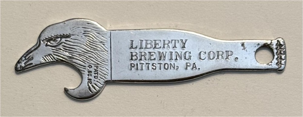 1910s Liberty Brewing Corp Pittston Penna Eagle Shaped Bottle Opener A-70-3