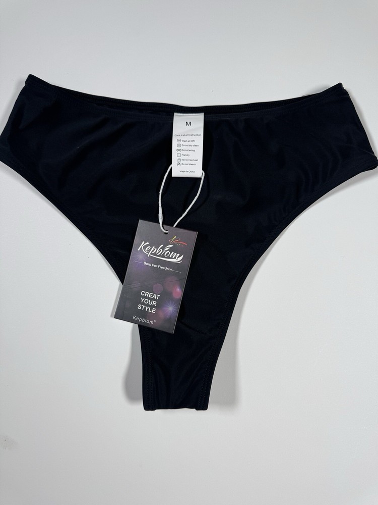 Kepblom Women's Thong Rave Bottoms High Waisted Bikini Bottom Summer Dance Sz M