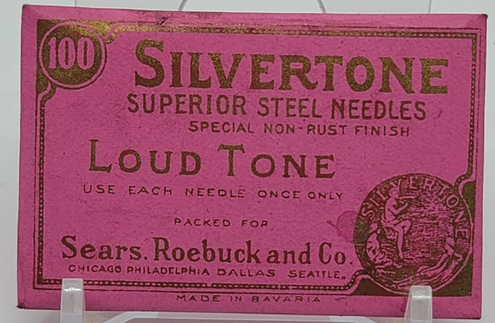 VINTAGE ORIGINAL SILVERTONE LOUD TONE STEEL NEEDLE PACK 100 PCS ANTIQUE RARE