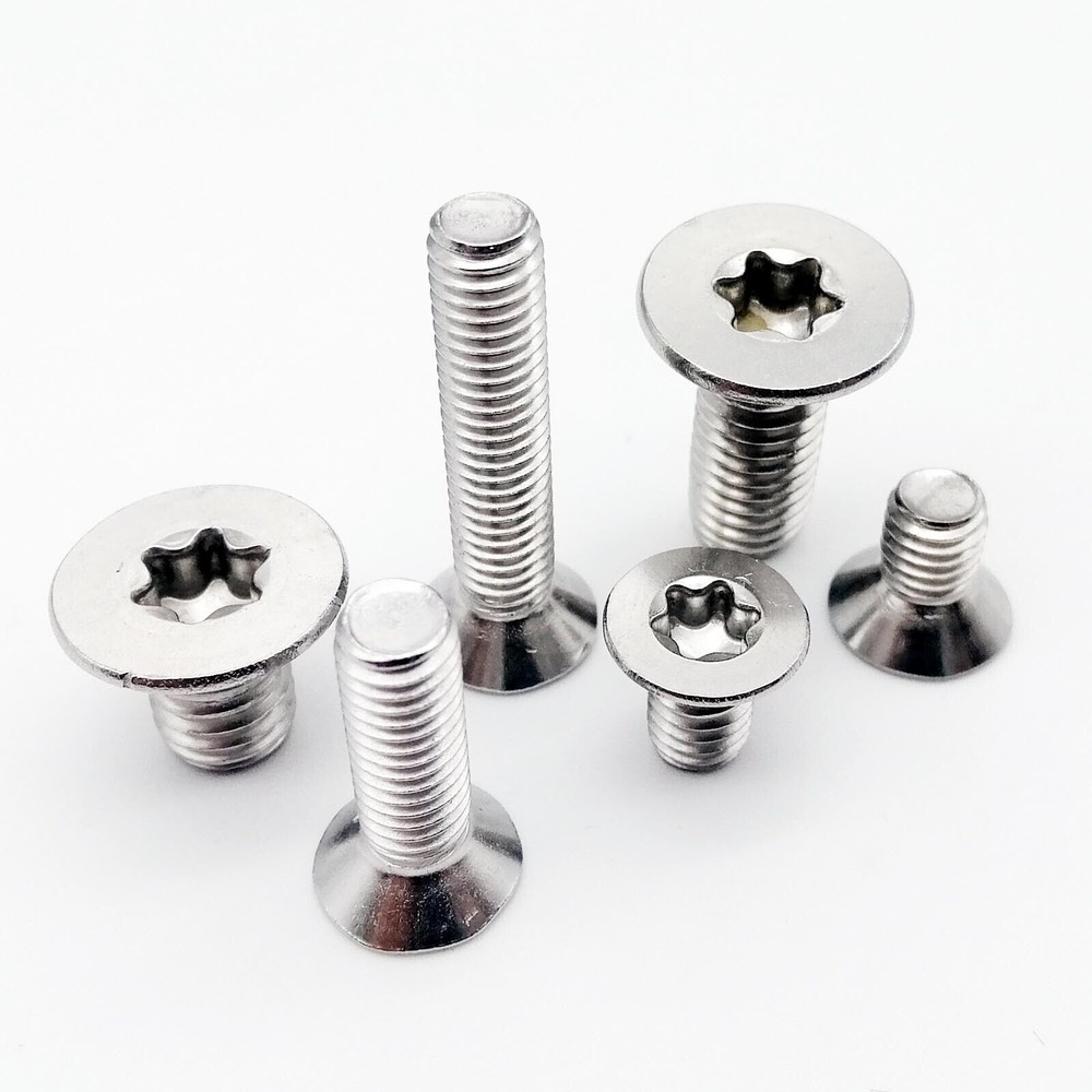 10/50 M1.4-M6 304 Stainless Steel Six-Lobe Torx Head Flat Countersunk Screw Bolt for Durable Fastening