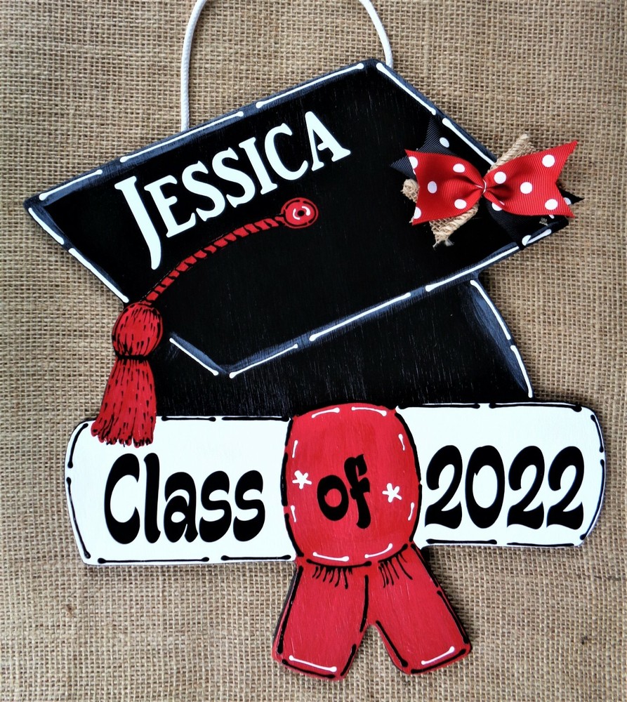 Custom Graduation Cap Sign Personalized Senior Class Wall Hanger-image