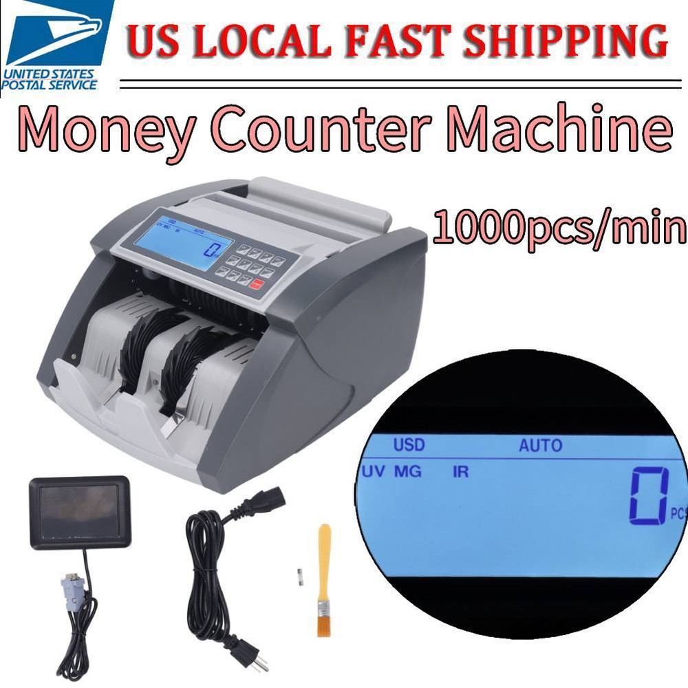 300 Bills Money Counting Machine LCD Display Currency with UV MG IR MT DD  ≤80W