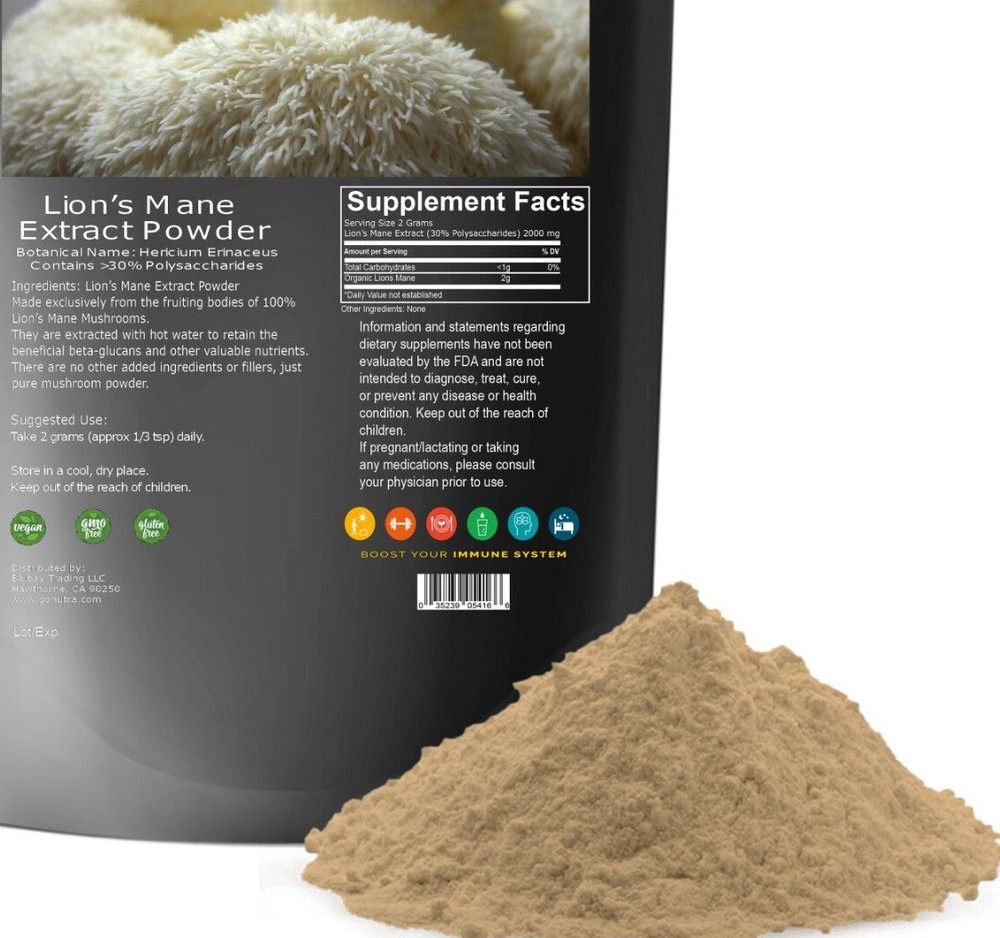 Lion's Mane Mushroom Powder - 250g / 8.8oz Pure Extract for Brain & Focus