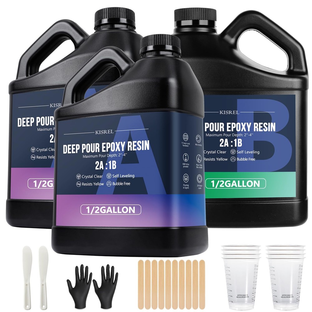 Deep Pour Epoxy Resin Kit 1.5 Gallon for Table Tops and Crafts