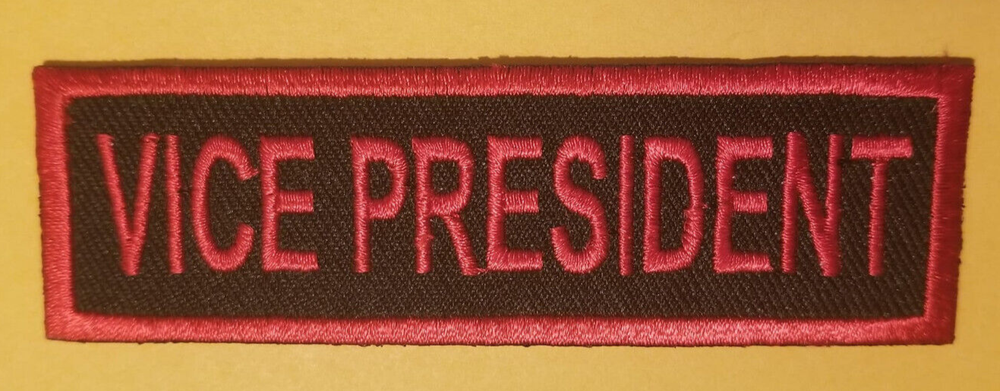 VICE PRESIDENT Club Officer Embroidered Patch Worldwide shipping red-image