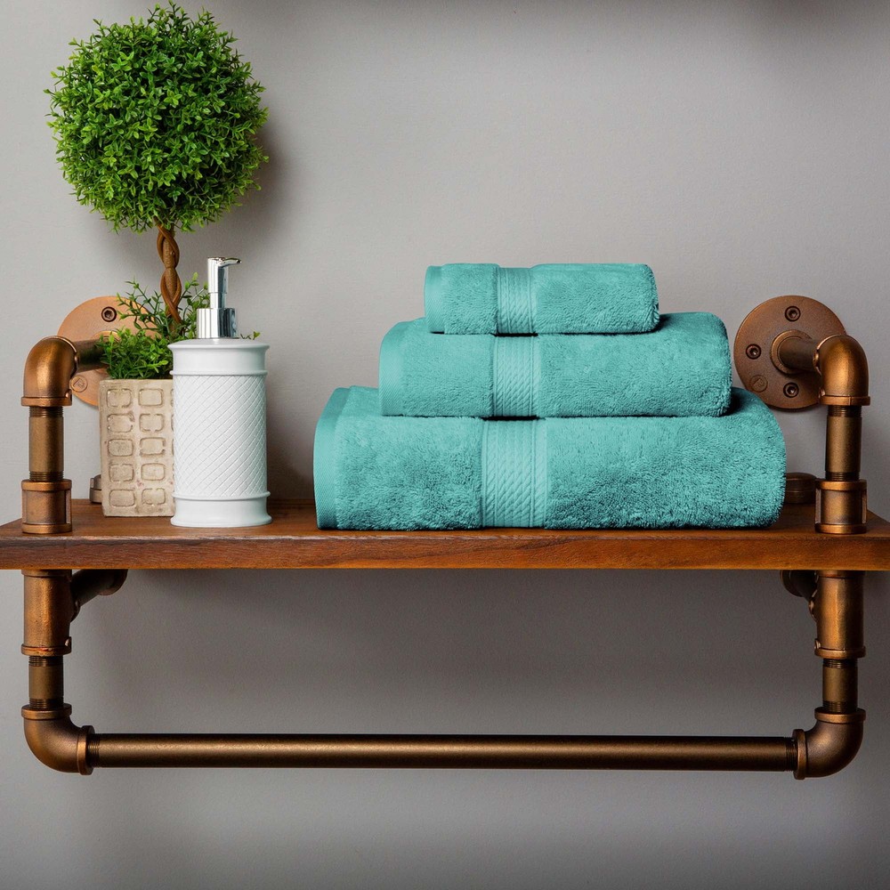 Superior Egyptian Cotton Heavyweight 3-Piece Towel Set, Turquoise