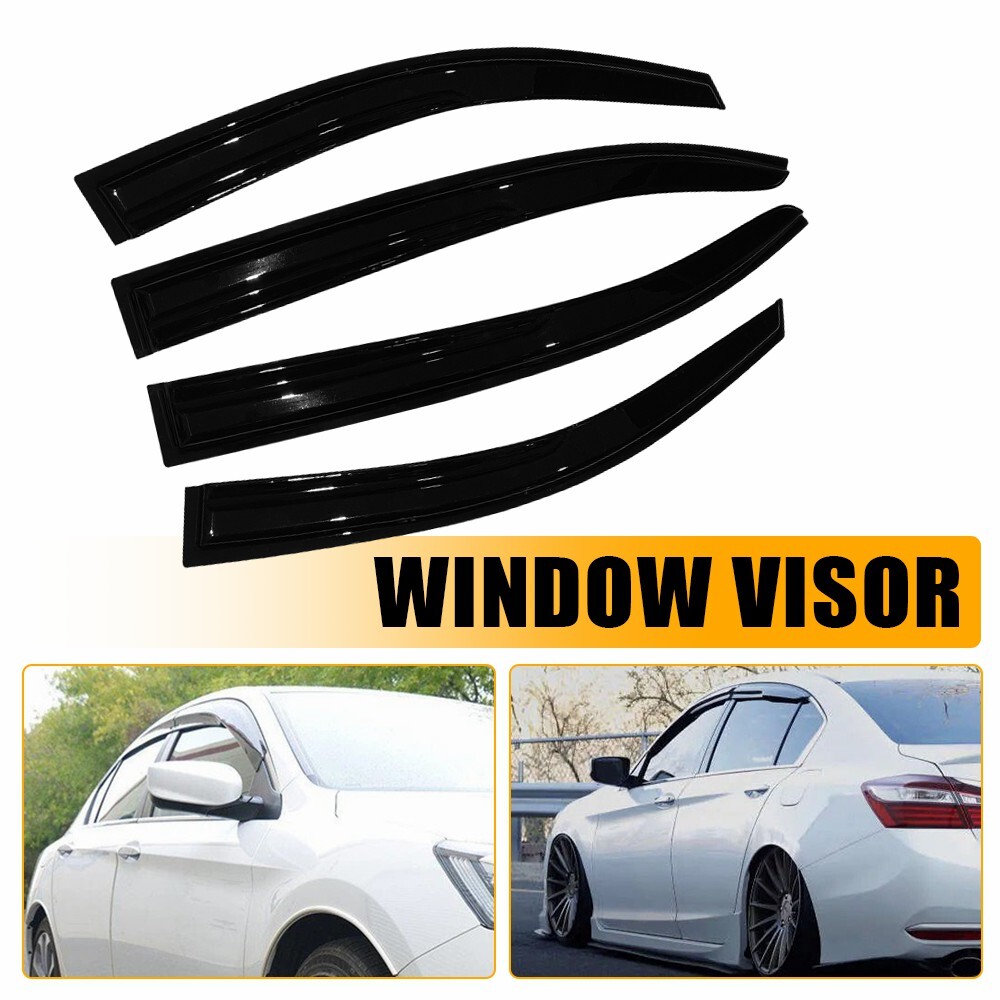 For 13-17 Honda Accord JDM Wavy Mugen Smoke Tinted Window Visor Rain Guard Vent