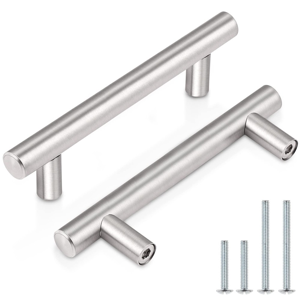 5 Pack|T Bar Cabinet Pulls Stainless Steel Kitchen Handles Bathroom Cupboard ...