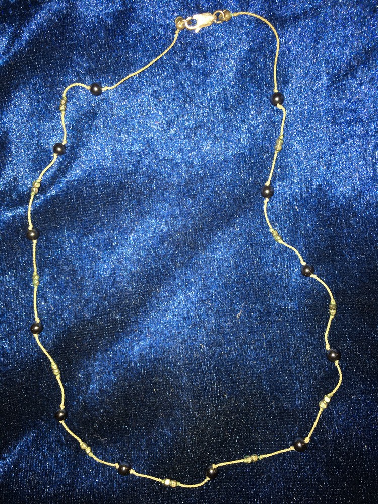 Vintage Hematite Delicate Beads 925 Silver 17