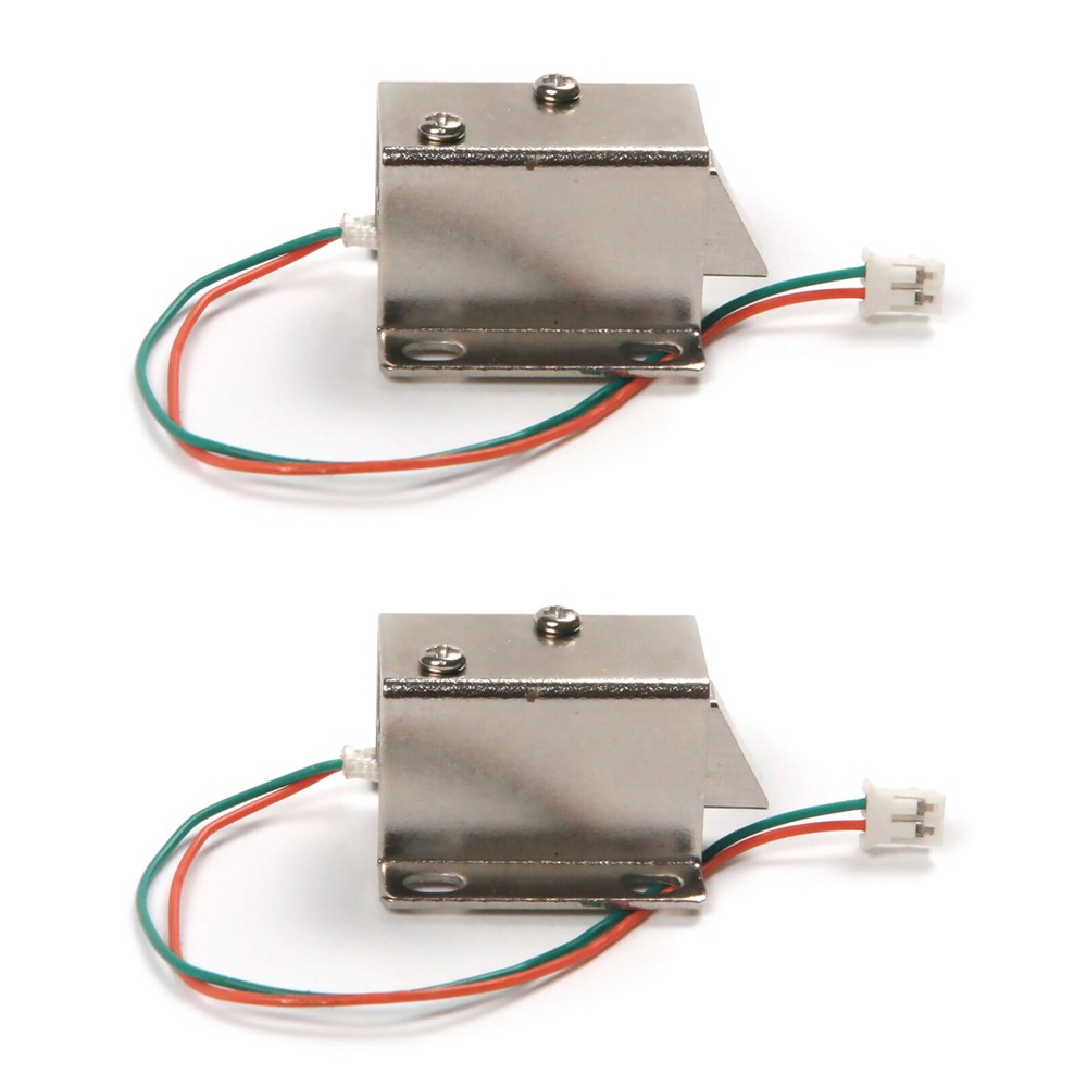 2-Pack Slim Electric Solenoid Lock for Doors & Drawers Tongue Down Design