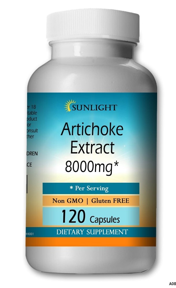 Artichoke Extract 8000mg - 120 Capsules Pills - By Sunlight Quality Guaranteed