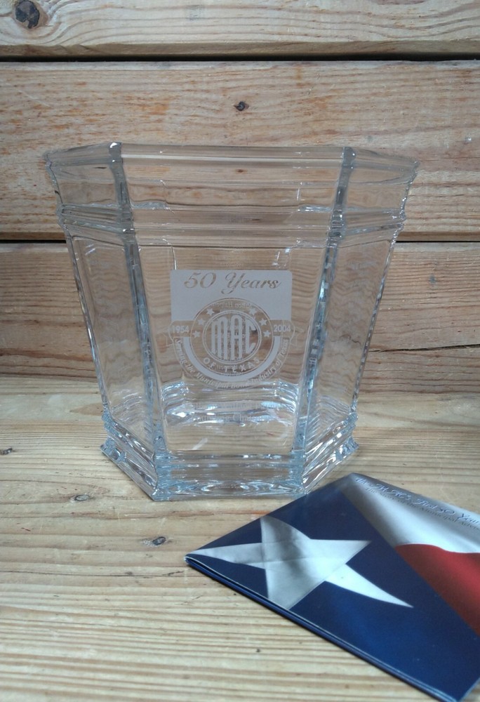 Tiffany Crystal Commemorative Vase 50 Anniversary MAC TX Municipal Bond Council