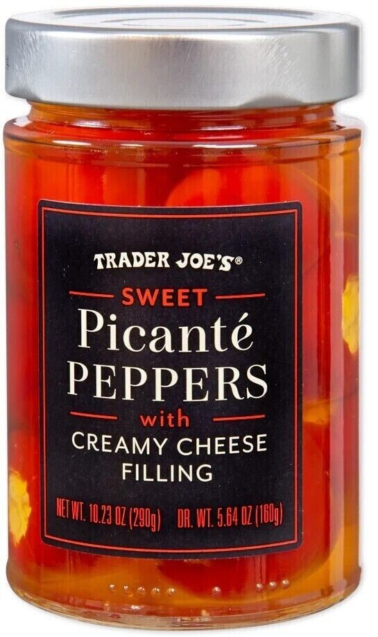Trader Joe’s Sweet Picanté Peppers with Creamy Cheese Filling 10.23 oz Bottle