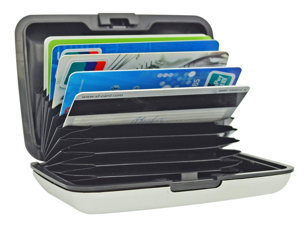 Unisex 12-Slot Metal Card Wallet Multi-Pocket Aluminum Credit Card Holder  