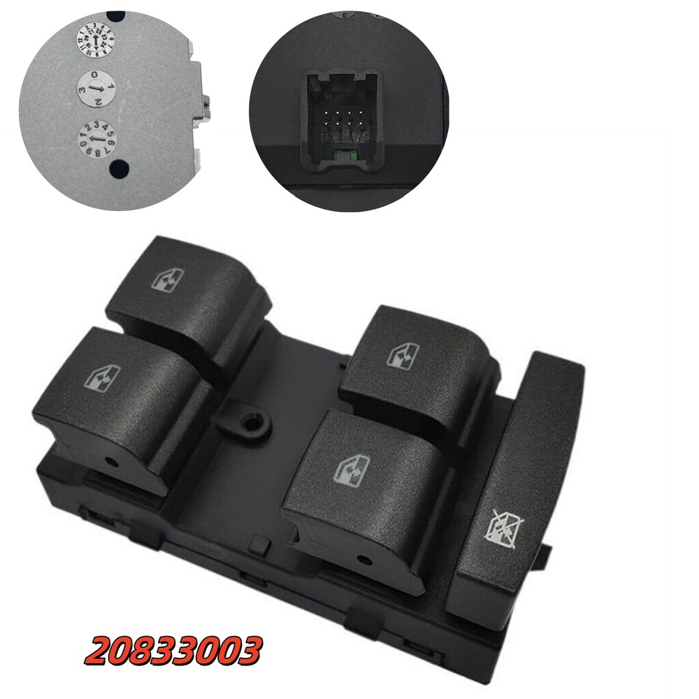 20833003 Driver Side Master Power Door Window Switch For 10 11-2016 Cadillac SRX