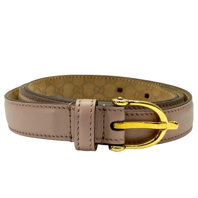 GUCCI Pink Beige Leather Belt Size 90・36 for Women