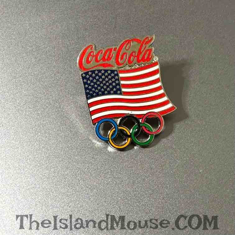 Rare Vintage Coca-Cola Coke USA Olympics Flag Patriotic Pin (U2:244)