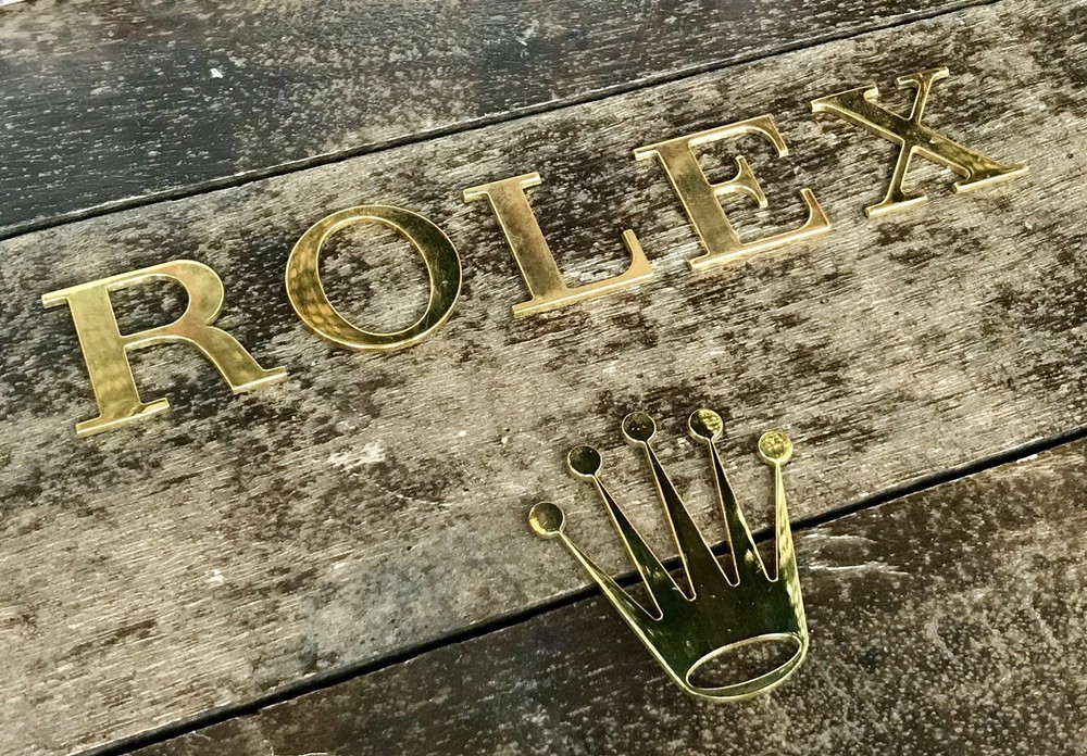 Rolex Bronze Letters Crown Display Daytona Explorer Submariner GMT Deep Sea