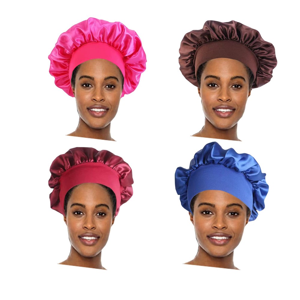 Satin Bonnet Silk Bonnet,Hair Bonnets for Black Women Satin Sleep Cap, Sleep ...