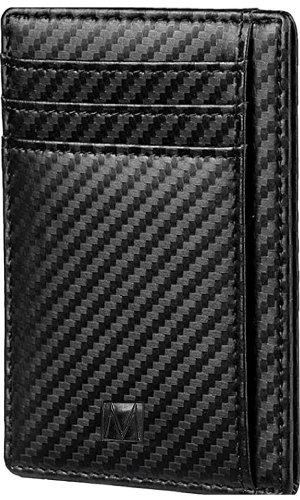 Montableu Slim RFID Blocking Vegan Leather Credit Card Holder in Gift Box Black-image