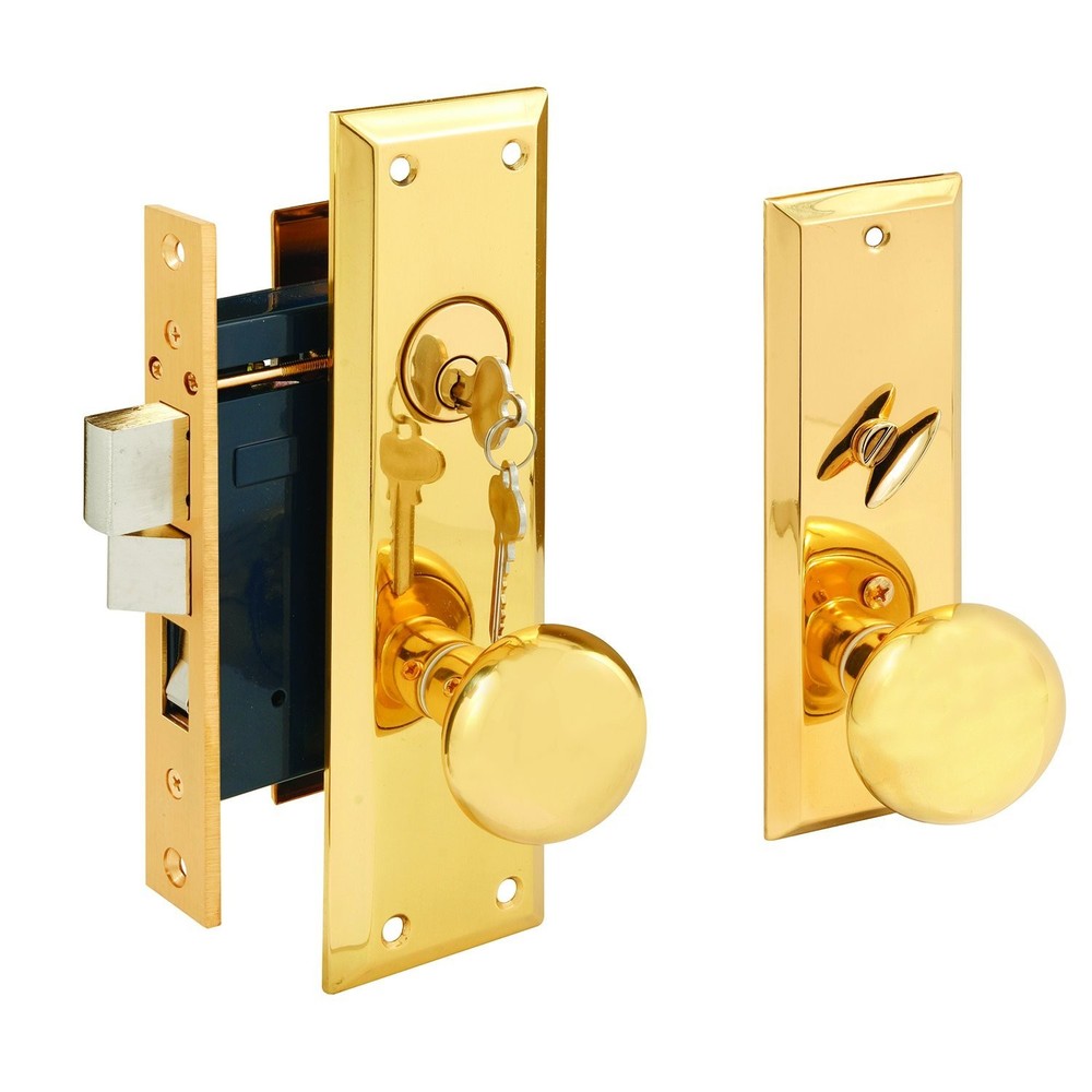 SE 26010 Mortise Lock Set, Brass Right Hand, 2-1/2 In. Backset, Surface Mount...
