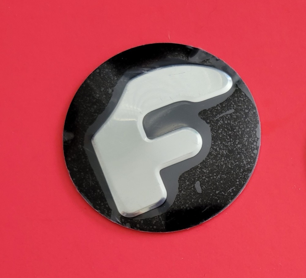 Forgiato center cap logo decal emblem sticker black with chrome F single (1)