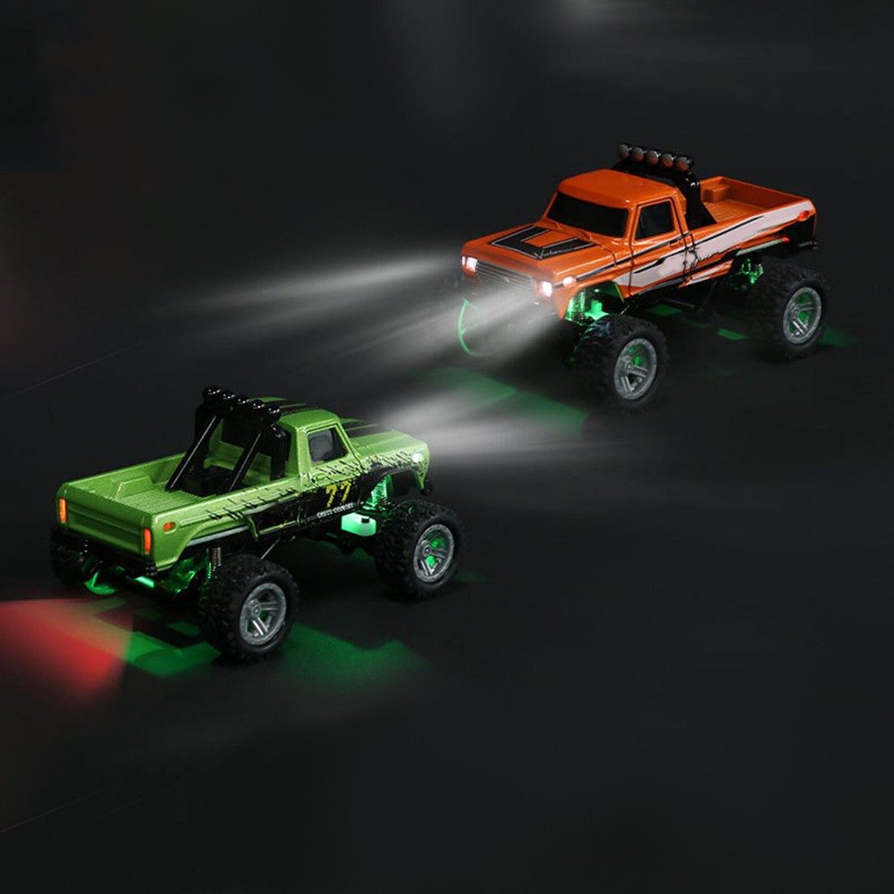 Mini RC Monster Truck USBC Rechargeable Underflow with Trailer,1:64 Scale Allo5G