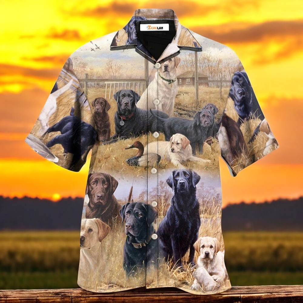 Labrador Retriever Hunting Dog Hawaiian Shirt for Dog Lovers