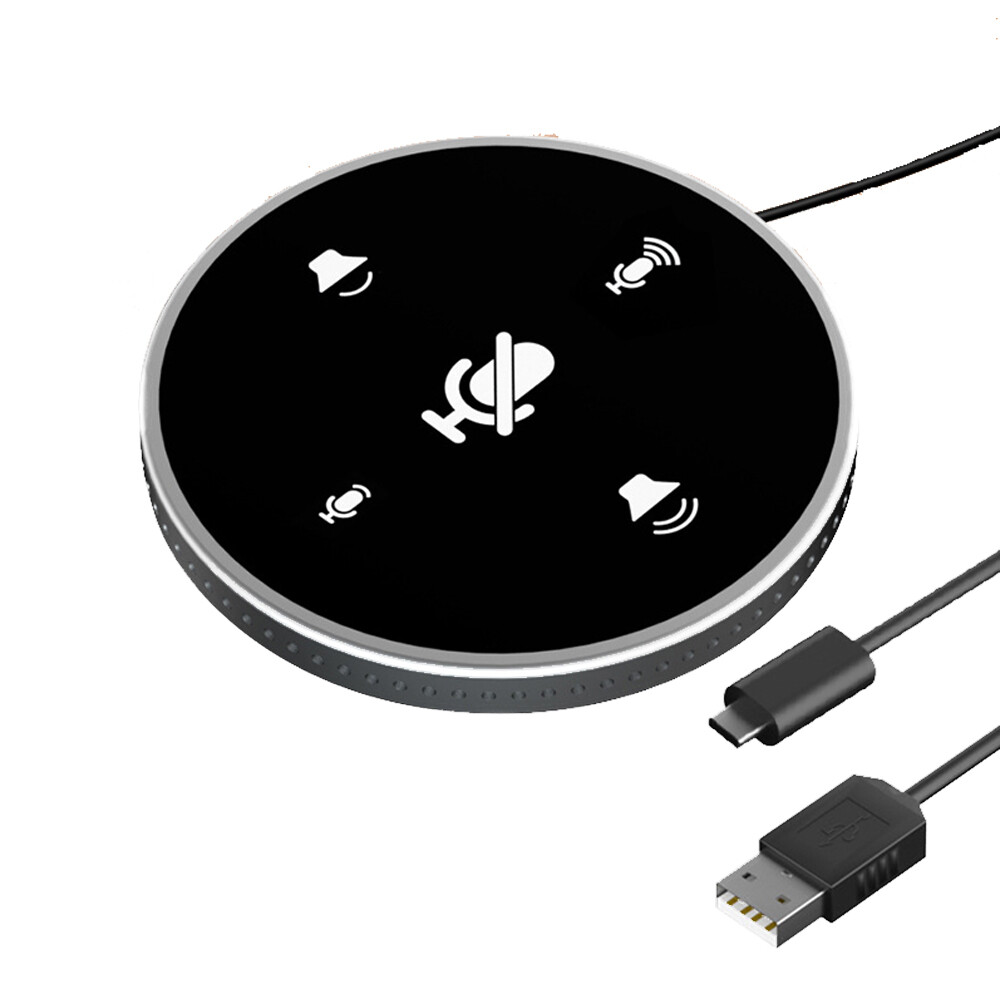 USB Conference Speakerphone w/ Mute Function Volume Adjustment Plug for PC I1G8