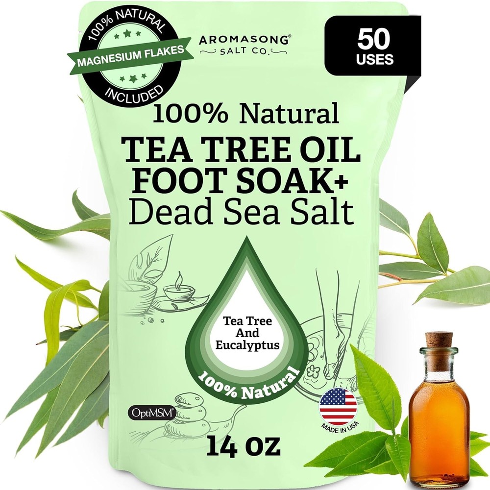 Tea Tree Foot Soak with Dead Sea Foot Soaking Salts - Pedicure Soak for Dry C...