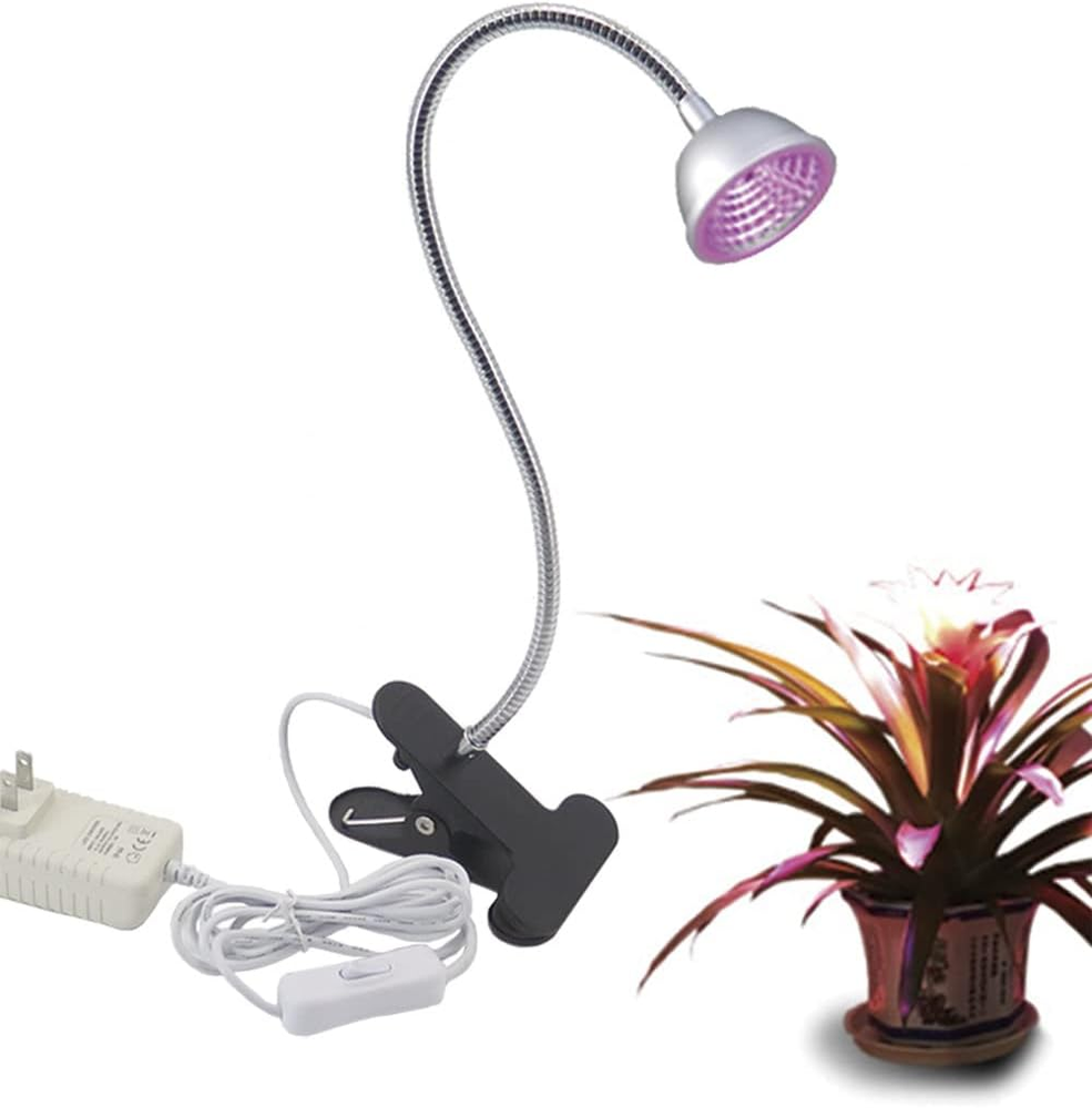 LED Small Grow Light,  6W Desk Plant Grow Light with Flexible Gooseneck